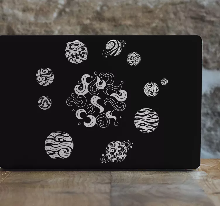 Laptop Aufkleber Mandala sonnensystem - TenStickers