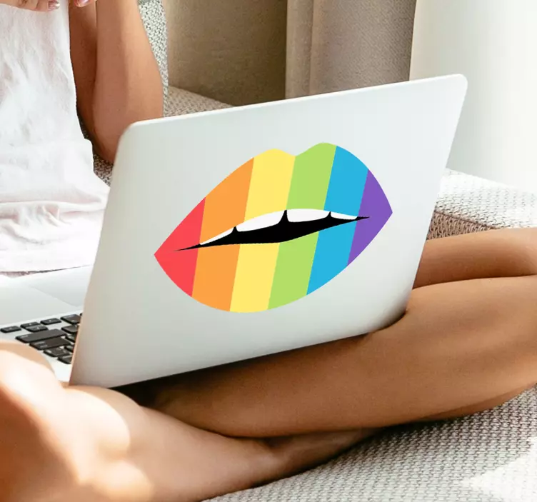 Laptop Aufkleber Mehrfarbige lippen - TenStickers