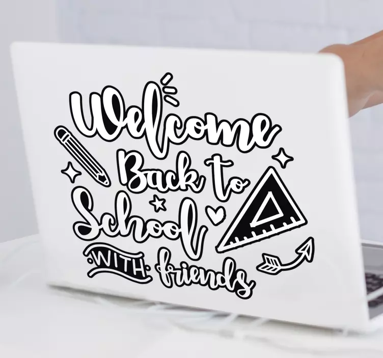 Laptop Aufkleber Motivationszitat für den schulanfang - TenStickers