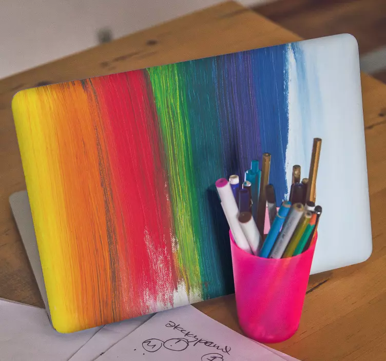 Laptop Aufkleber Regenbogentropfenspritzer - TenStickers