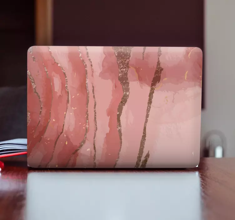 Laptop Aufkleber Schimmerndes rosa aquarell - TenStickers