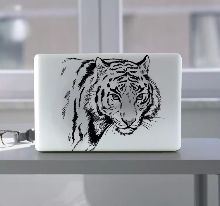 Laptop Aufkleber Weißer tiger - TenStickers