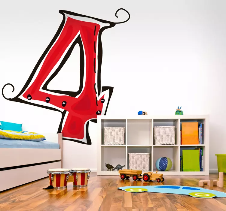 Nummer 4 Aufkleber - TenStickers