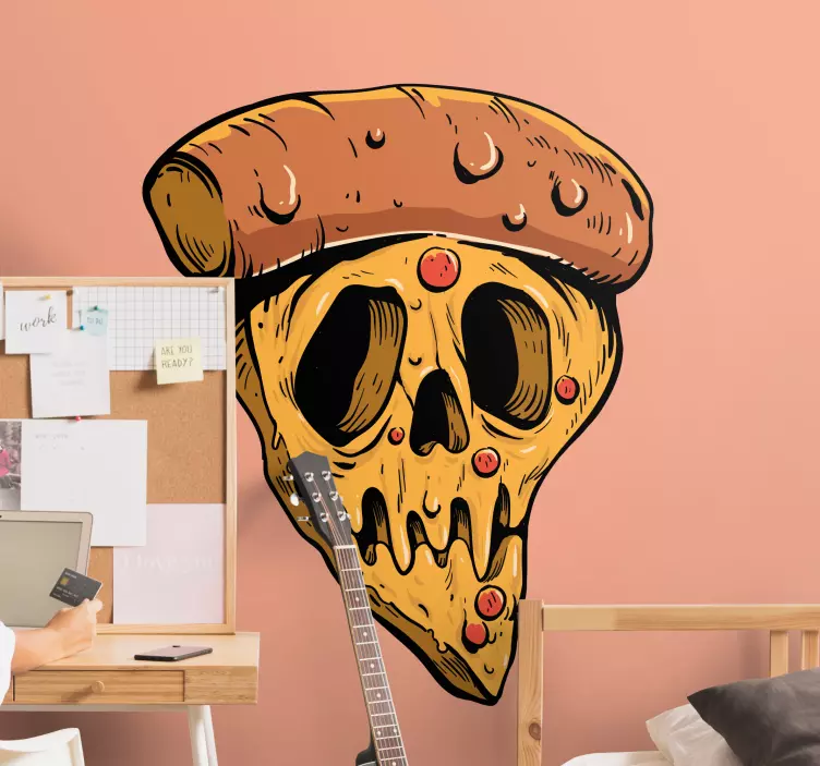 Objekt Aufkleber pizza-totenkopf-design - TenStickers