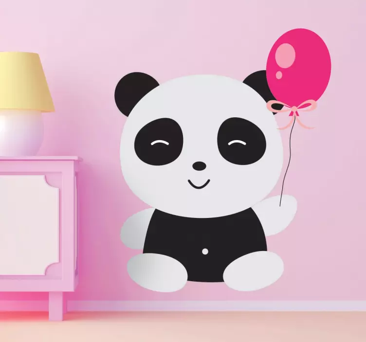 Panda mit Ballon Wandtattoo - TenStickers