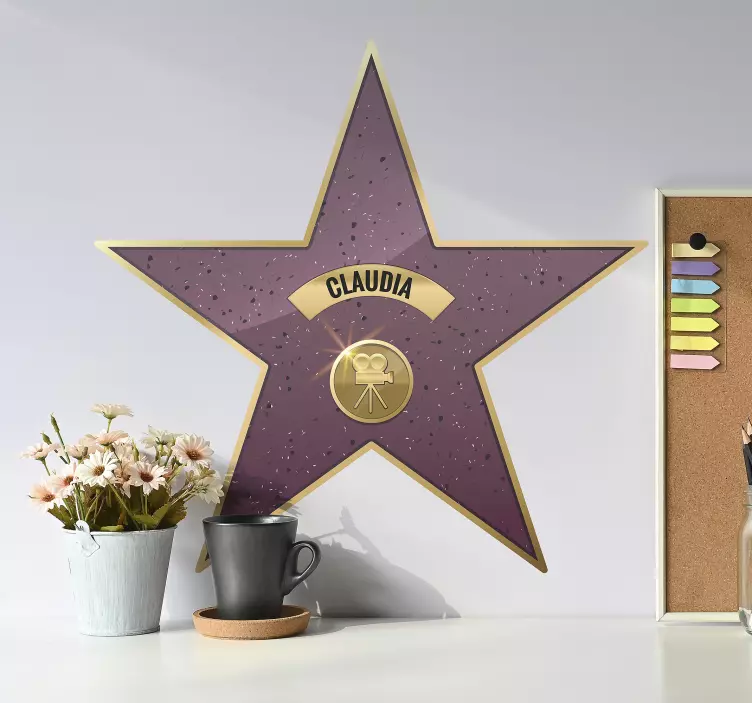 Wandtattoo Jugendzimmer Walk Of Fame Stern mit Namen - TenStickers