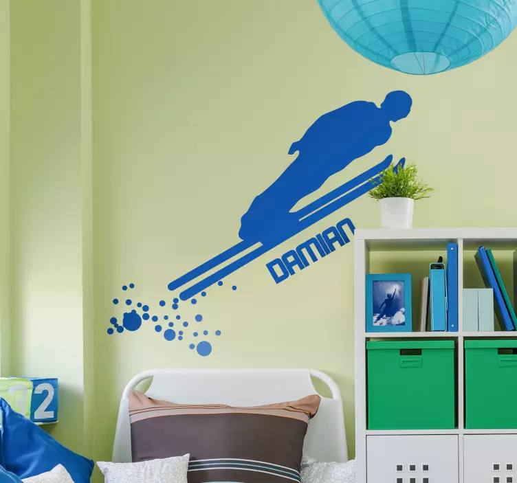 Anpassbarer Skispringer Sport Wandaufkleber - TenStickers