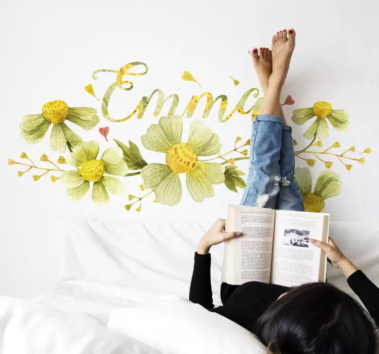 Anpassbarer Wildblumen Vintage Wandaufkleber - TenStickers