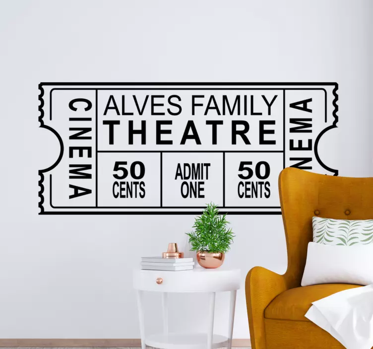 Personalisierter Familie Theater aufkleber - TenStickers