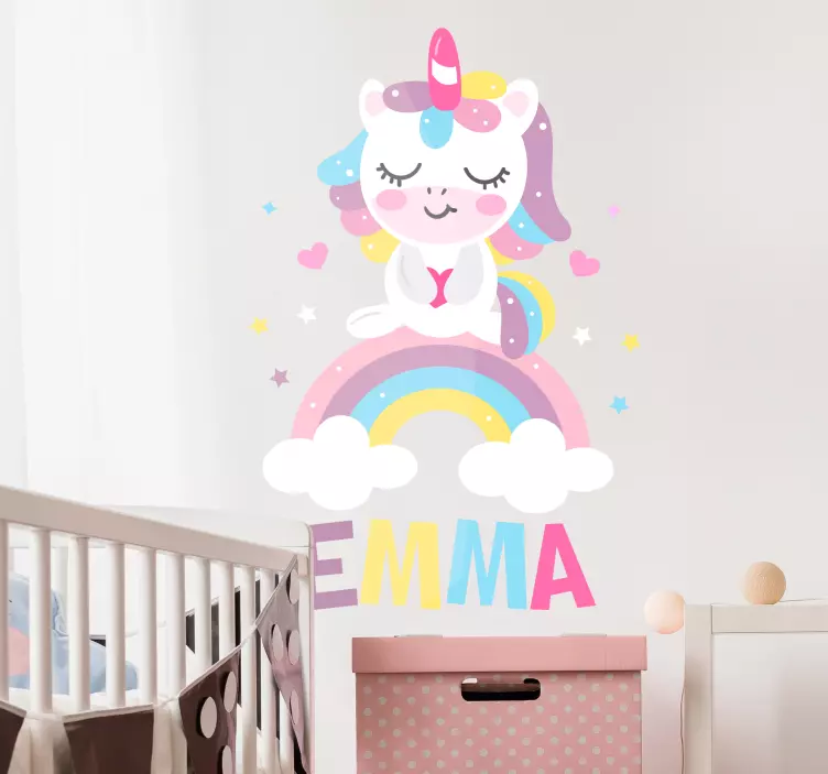 Schlafendes einhorn wandaufkleber für kind - TenStickers