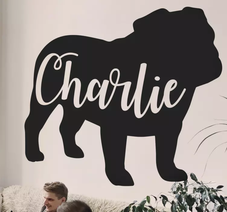 Personalisierte namensbriten-bulldoggen-silhouette - TenStickers