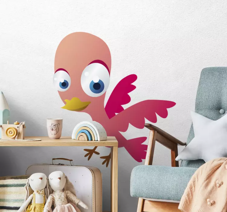 Pinker Vogel Aufkleber - TenStickers