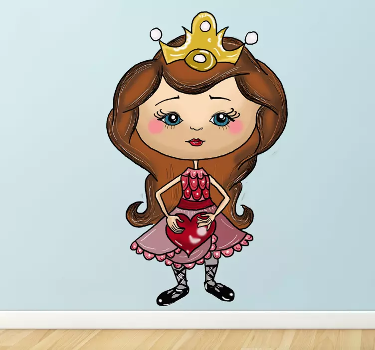 Prinzessin mit Herz Aufkleber - TenStickers