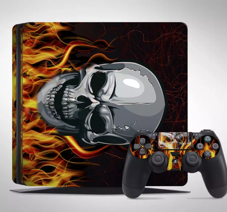 Playstation Aufkleber PS4 Totenkopf Skin - TenStickers