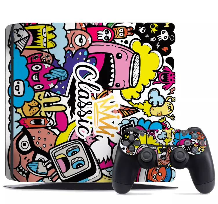 PS4 Aufkleber Klassisches graffiti-design - TenStickers