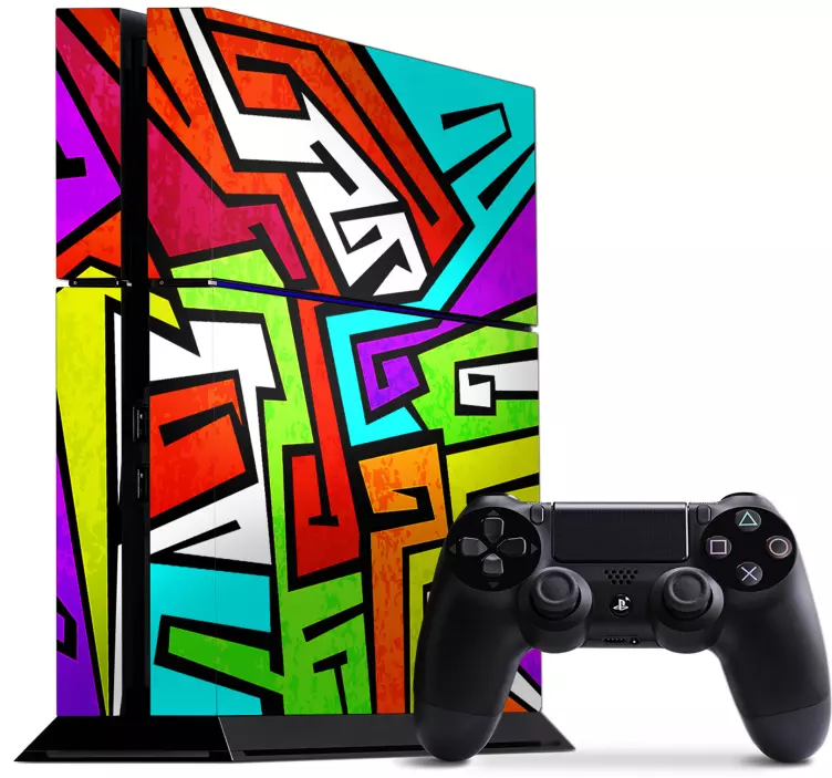 Ps4 skin lebendige abstrakte motive - TenStickers