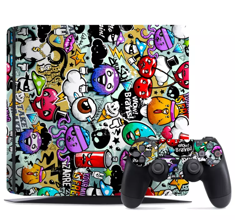 Ps4 skin mit dynamischen bunten formen - TenStickers