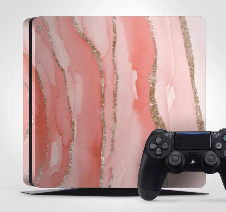 PS4 Aufkleber Rosa glitzermarmor - TenStickers