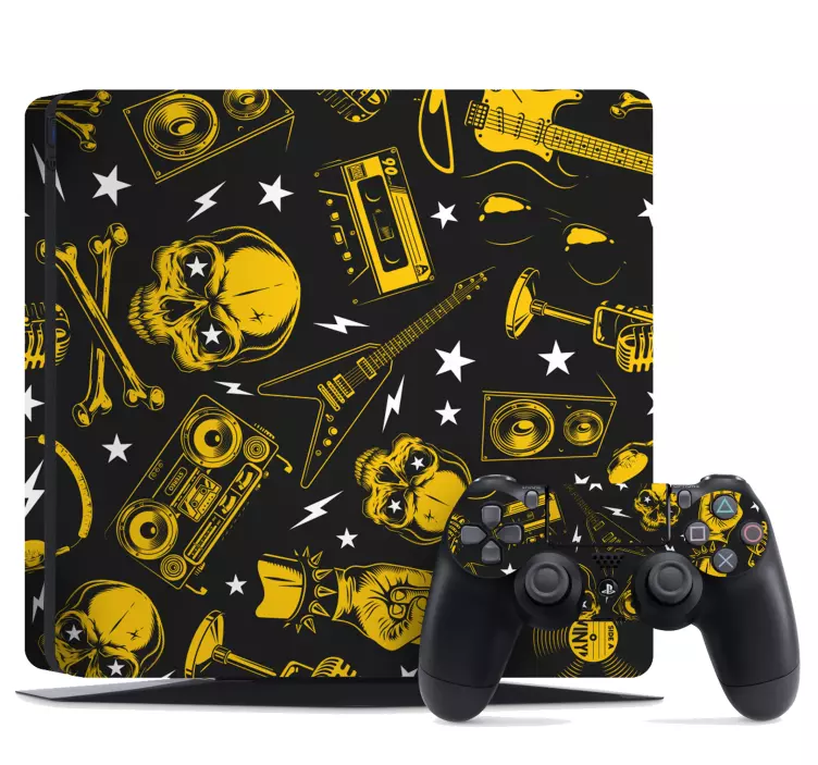 Ps4 skin schädel und gitarren - TenStickers