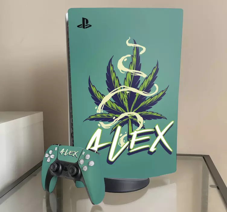 PS5 Skin personalisiertes marihuanablatt - TenStickers