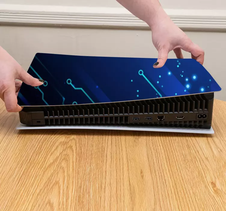 PS5 Skin blaues schaltungsmuster - TenStickers