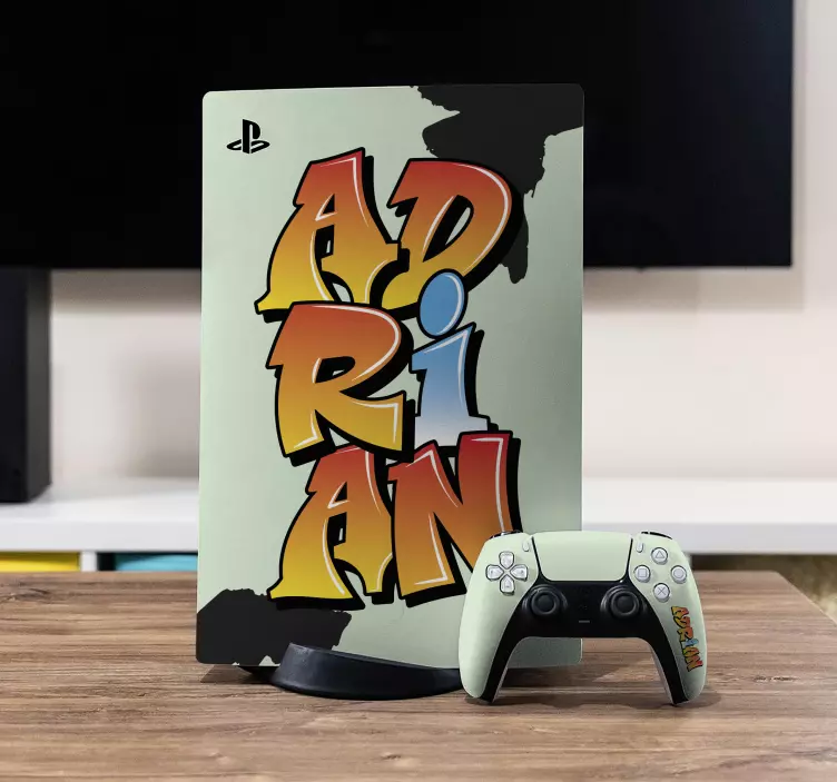 PS5 Skin bunter graffiti-name - TenStickers