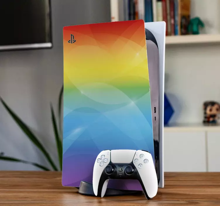 PS5 Aufkleber glänzender regenbogeneffekt - TenStickers