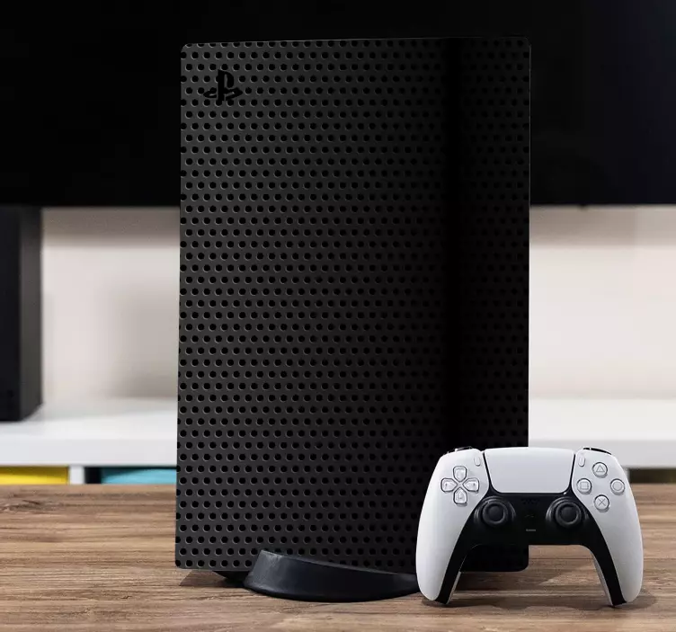 PS5 Aufkleber Schwarze carbonhaut - TenStickers
