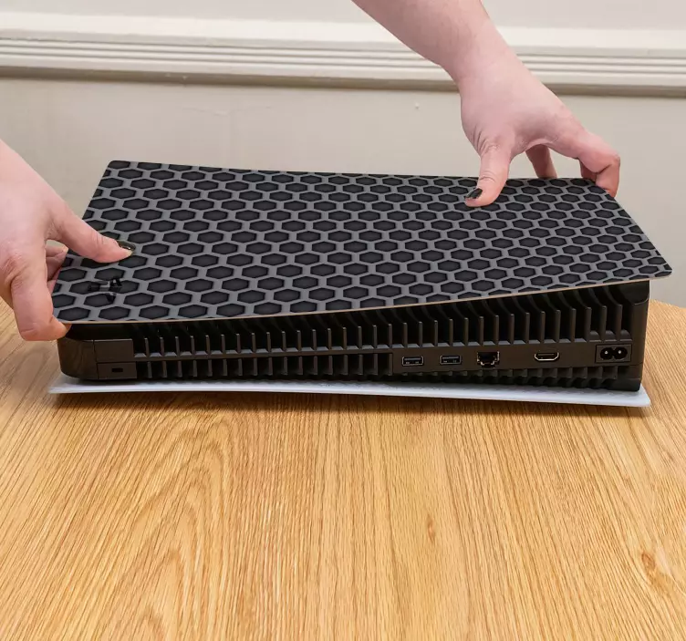 PS5 Aufkleber Schwarze wabe - TenStickers