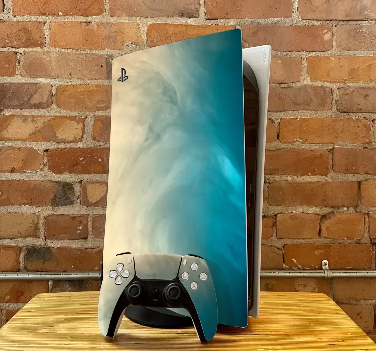 PS5 Aufkleber Seeblaue hintergründe abstrakt - TenStickers
