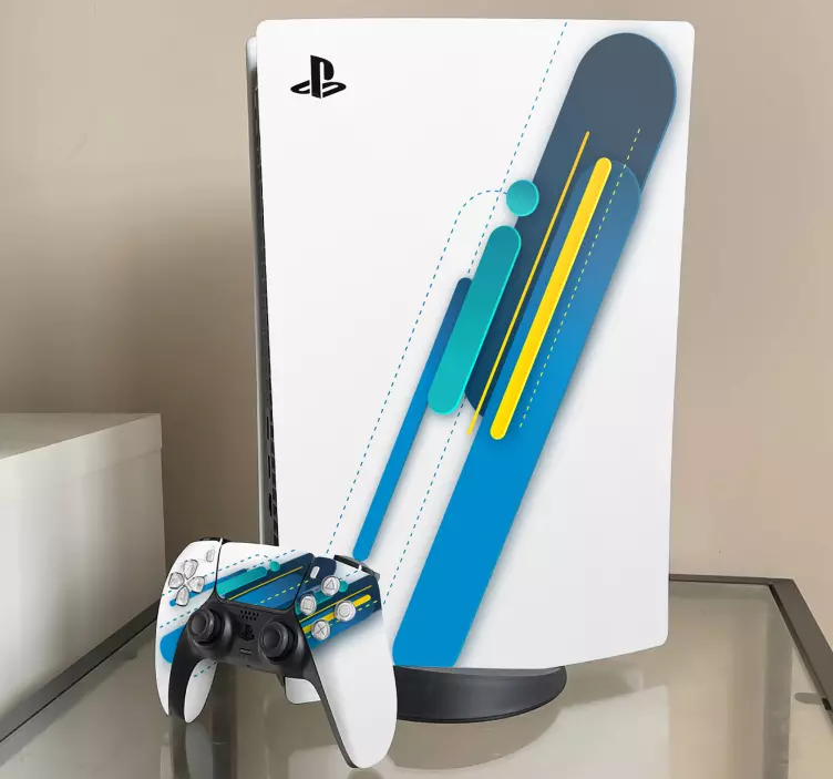 PS5 Aufkleber Verschiedene Farben mit weißem Hintergrund - TenStickers
