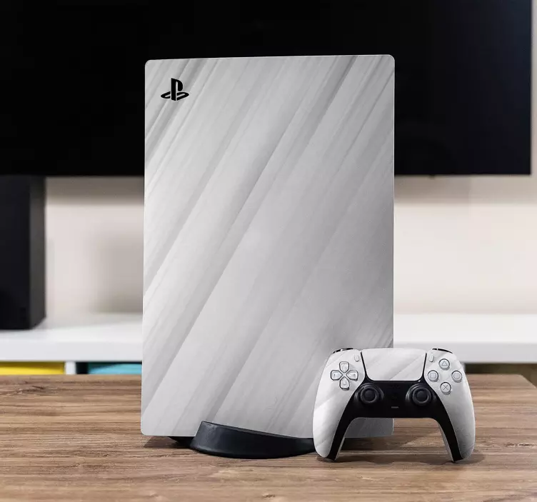 PS5 Aufkleber Weiße und graue diagonale linien - TenStickers