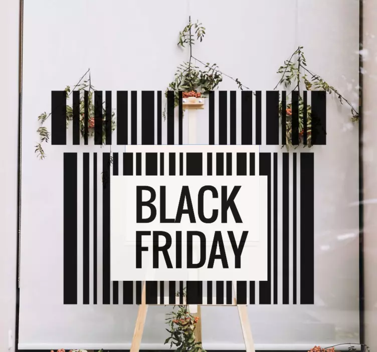 Wandtattoo Black Friday barcode-verkaufsankündigung - TenStickers