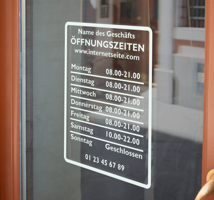 Rabatt Aufkleber Öffnungszeiten schaufenster - TenStickers