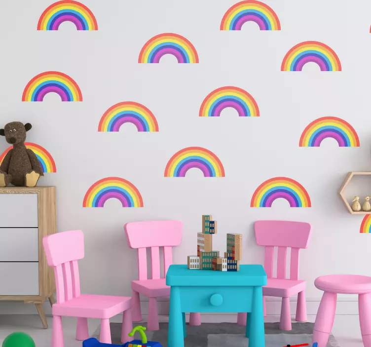 Regenbogen Muster Wandtattoo Kinderzimmer - TenStickers