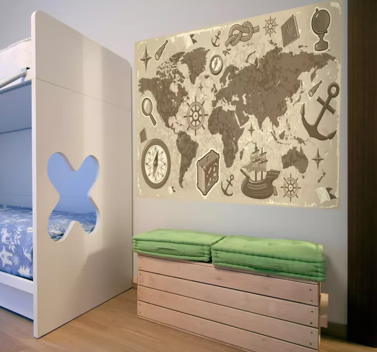 Reise Weltkarte Aufkleber - TenStickers