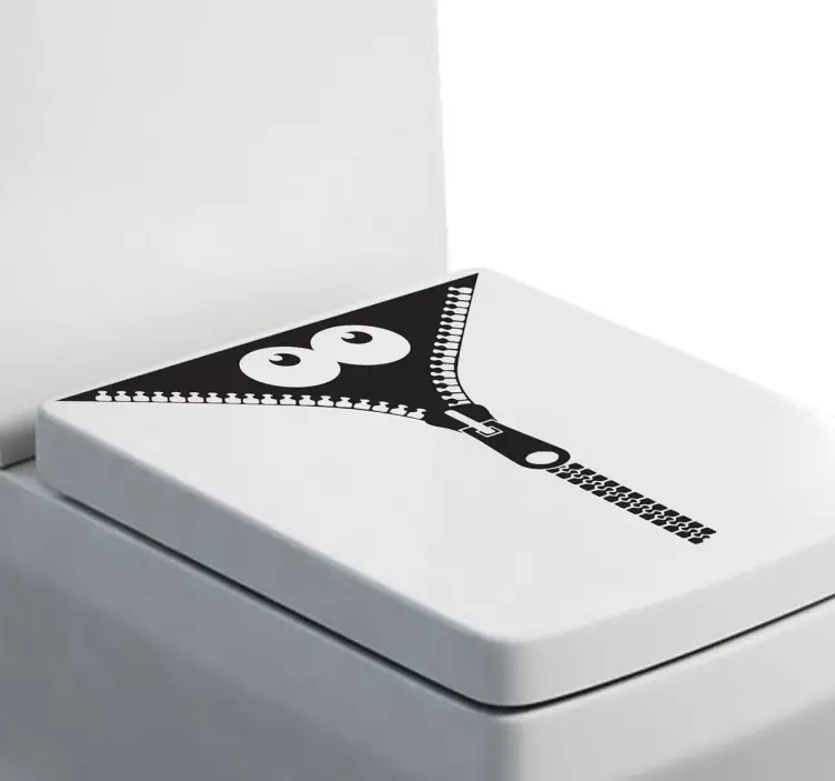 Reißverschluss Monster WC Aufkleber - TenStickers