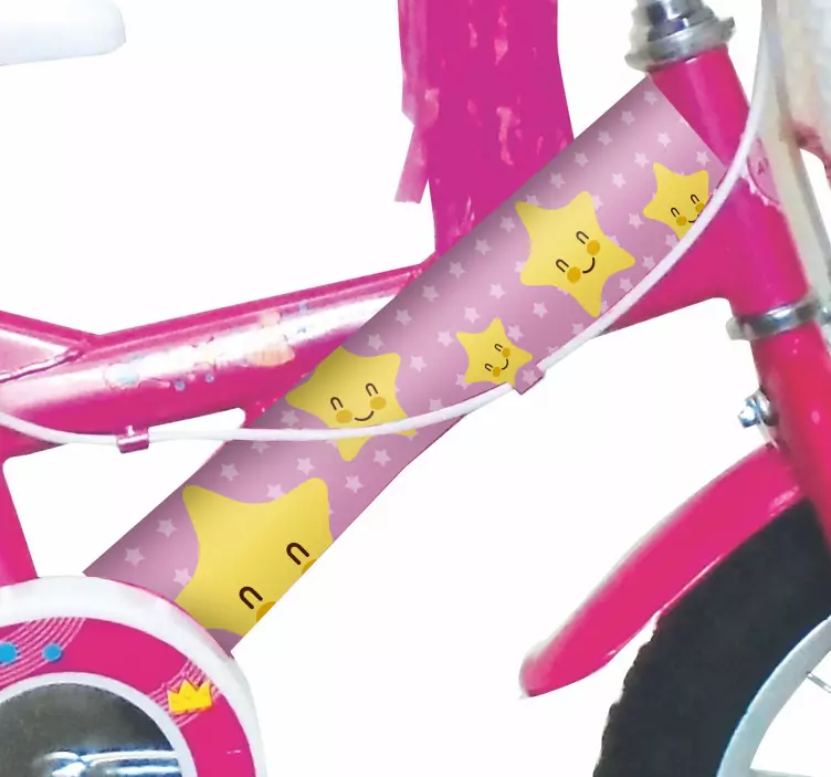 Rosa Fahrrad Aufkleber Sterne - TenStickers