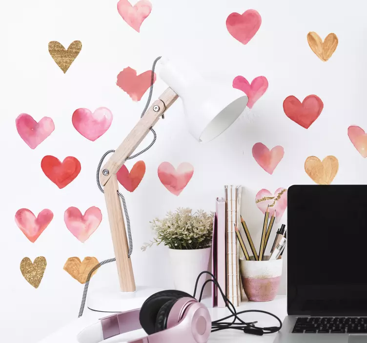 Satz Herzen für Liebende Aufkleber - TenStickers
