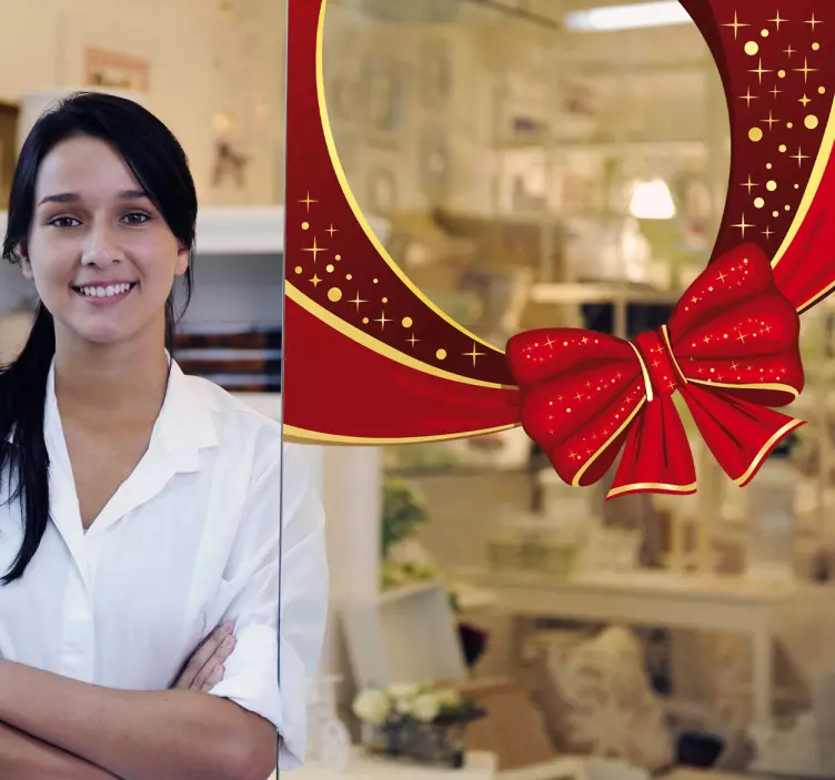 Schaufenster Aufkleber Geschenkschleife - TenStickers