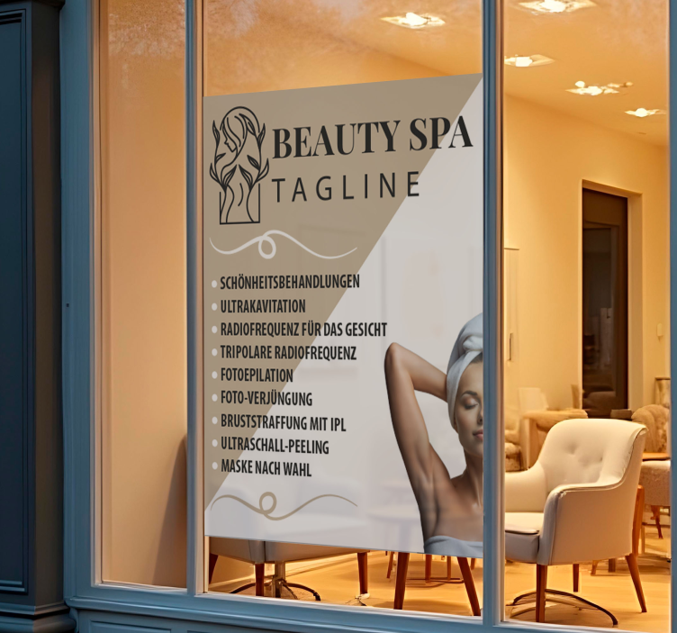 Schaufenster Folie transluzente schönheitssalon dienstleistungen - TenStickers