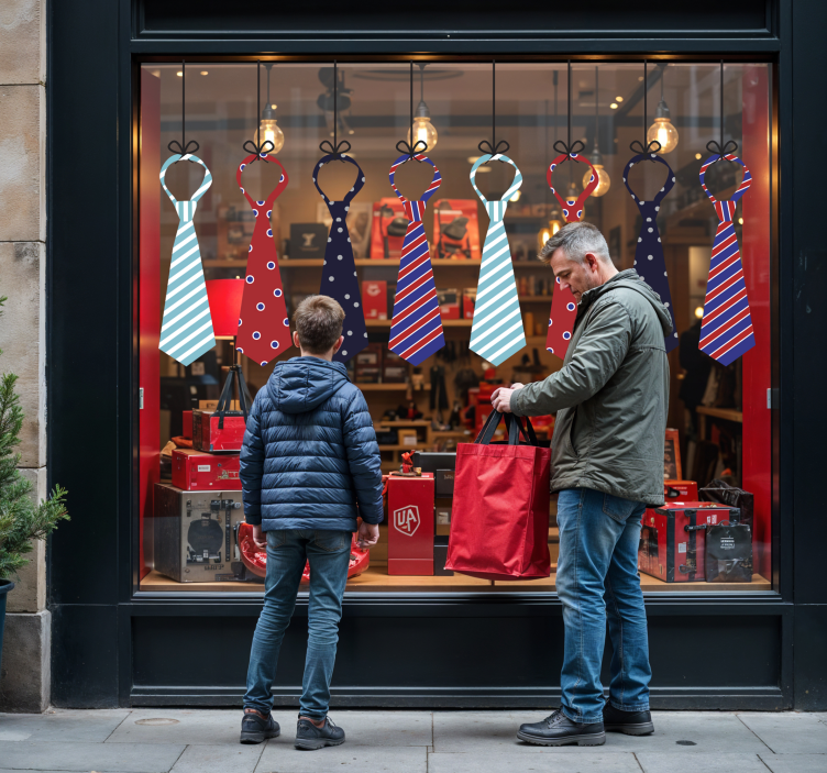 Schaufenster Folie hängende krawatten - TenStickers