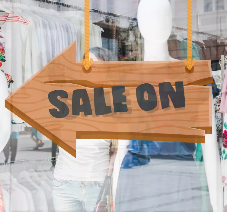 Schaufenster Folie holzverkaufspfeil - TenStickers
