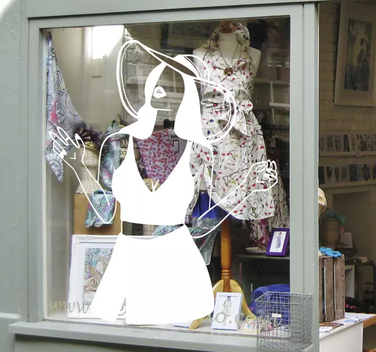Schaufenster Folie stilvolle frauensilhouette - TenStickers