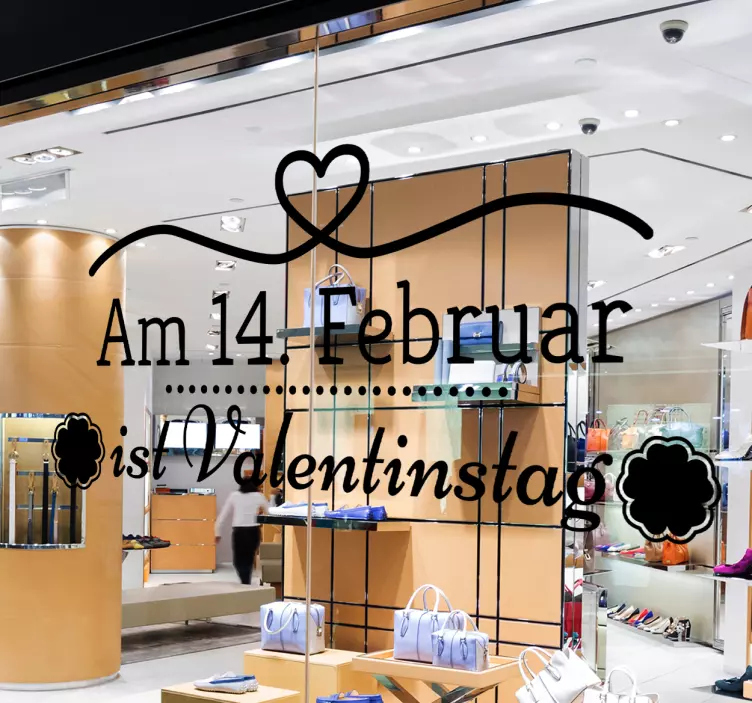 Schaufensteraufkleber am 14 Februar - TenStickers
