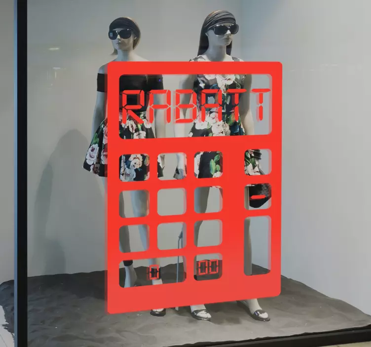 Schaufensteraufkleber Rabatt Taschenrechner - TenStickers