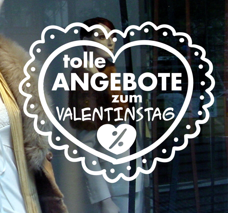 Schaufensteraufkleber Valentinstagangebot - TenStickers