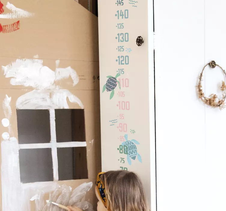 Tier Sticker Weiche Farbe Schildkröten Messlatte - TenStickers