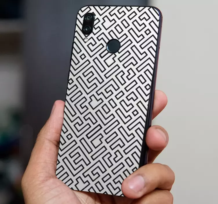 Schwarz weiß Labyrinth Huawei Aufkleber - TenStickers