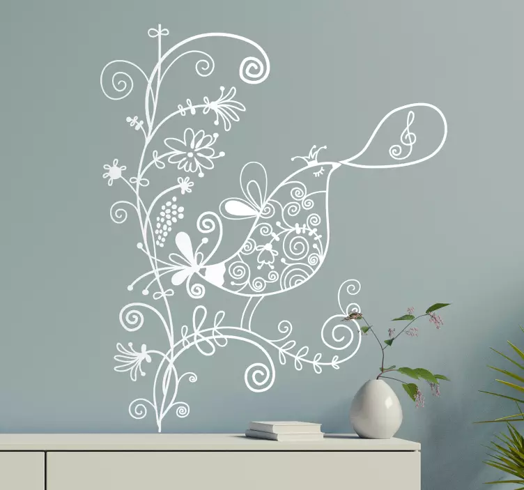 Singender Vogel Wandtattoo - TenStickers
